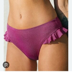 Cupshe Women's Deep Pink Sparkle Bikini Bottom